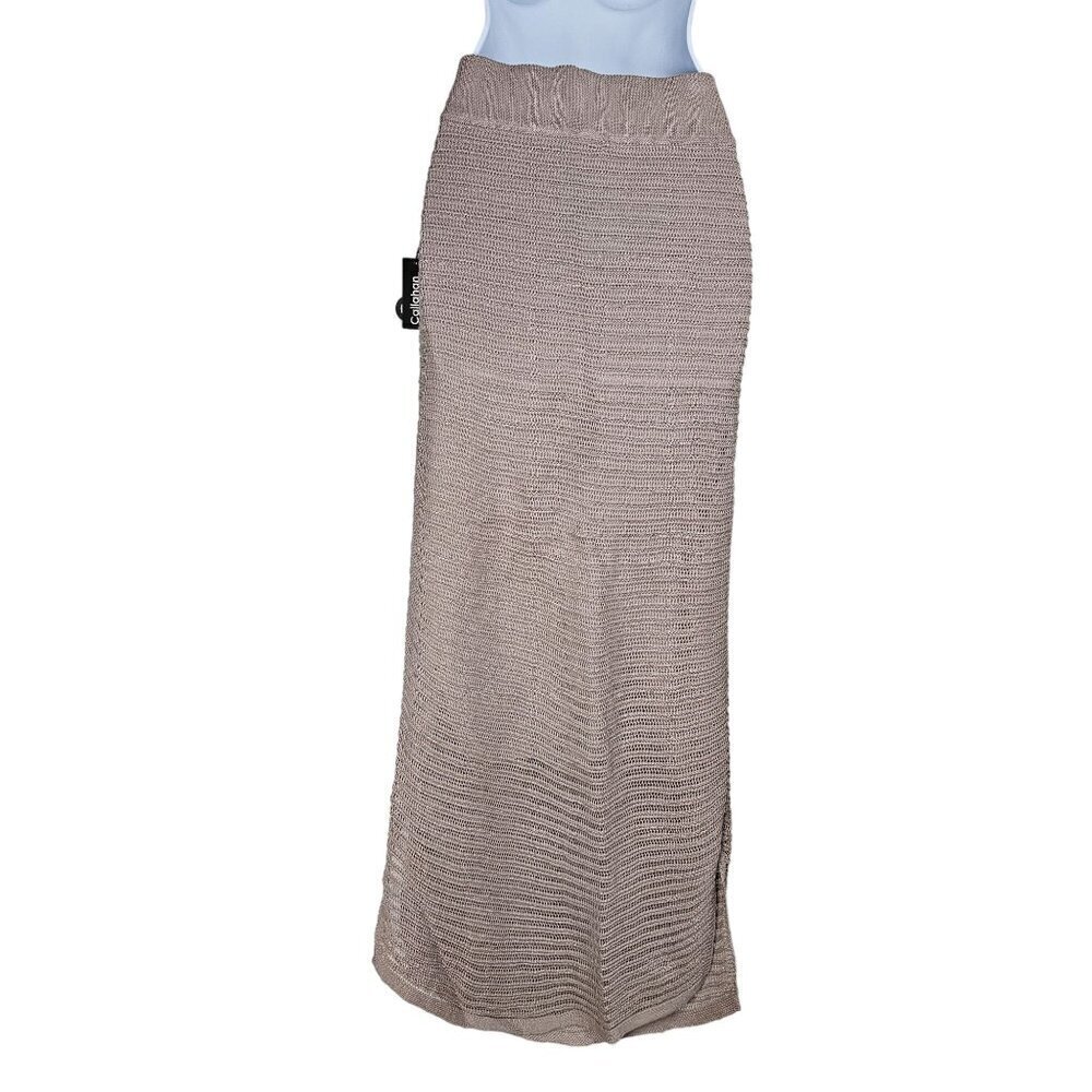 Callahan Knitwear Genny Skirt Electric Purple Brown Cotton Women's Small NWT - Picture 2 of 11